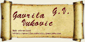 Gavrila Vuković vizit kartica